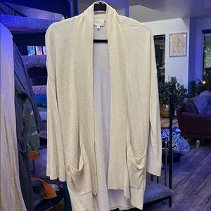Wilfred Cream Open-Front Cardigan